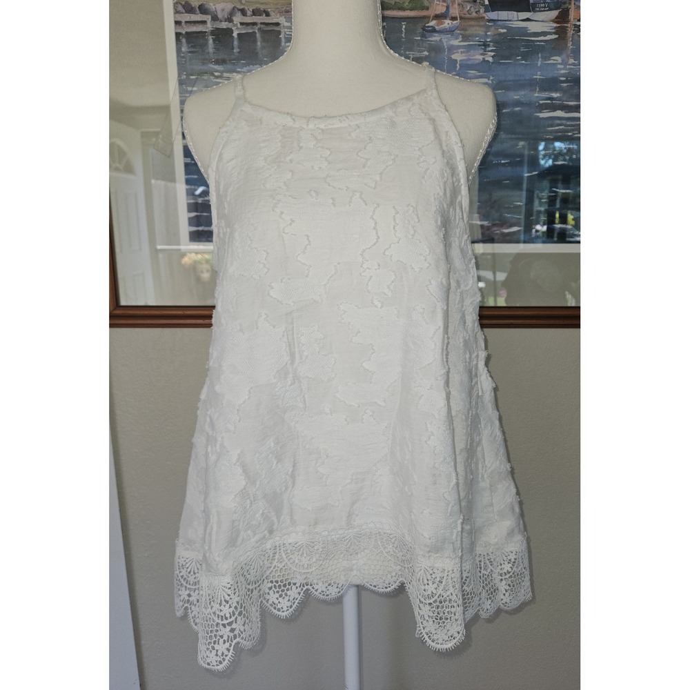 Derek Lam 10 Crosby Top Women Size 6 White Lace Boho Romantic Cottagecore Chic